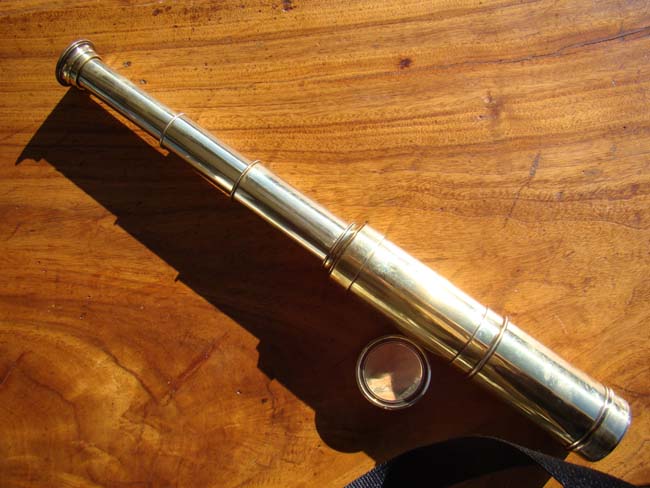  An attractive all-brass antique Three-draw Telescope circa 1860-1880 — image 2